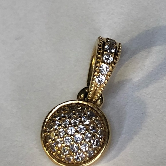 Pandora Solid 14k Gold Dazzling Droplet Charm G585 Ale - Picture 4 of 8